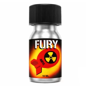 flacon alu du poppers fury rouge contenant de l'amyl